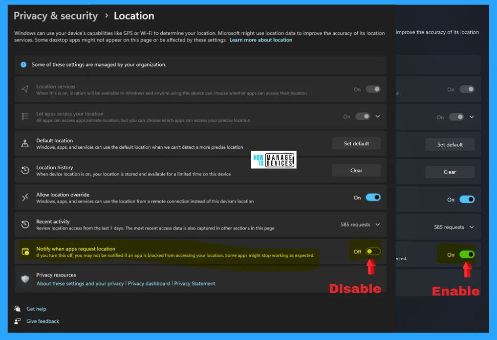 Enable Disable Notify When Apps Request Location in Windows 11 - Fig. 3