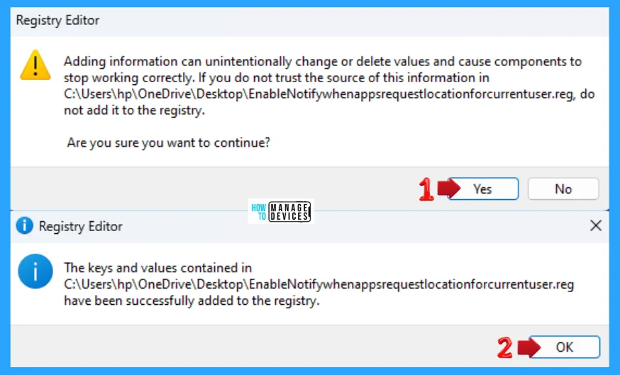 Enable Disable Notify When Apps Request Location in Windows 11- Fig. 7