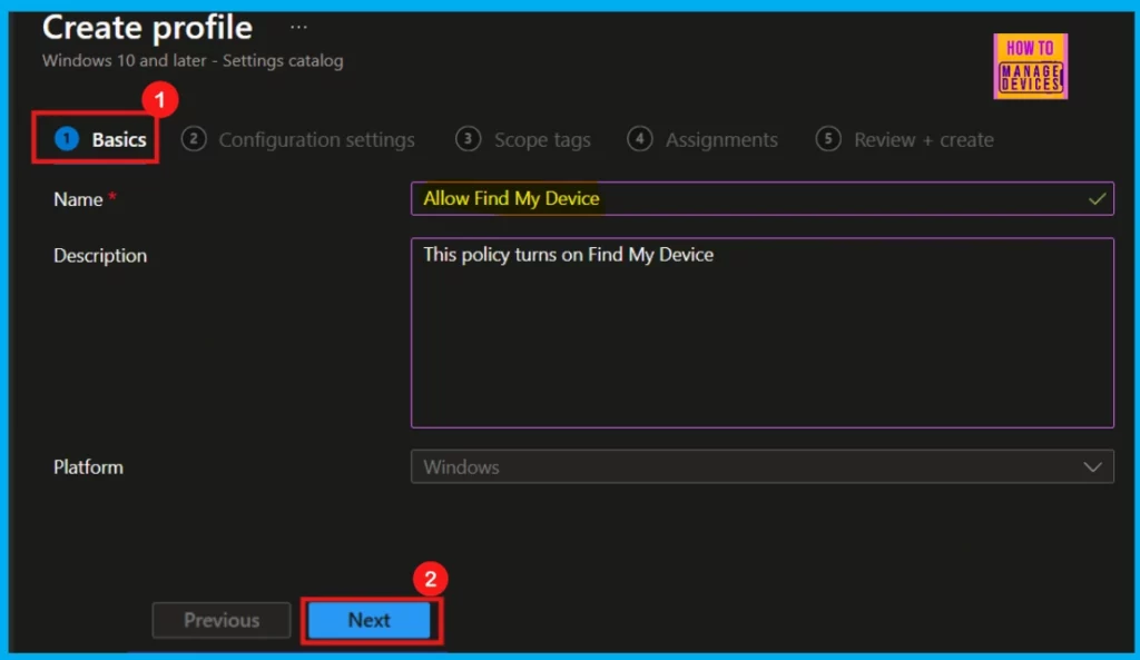 Enable or Disable Find My Device using Intune Security Policy 6 Enable or Disable Find My Device using Intune Security Policy - Fig.4