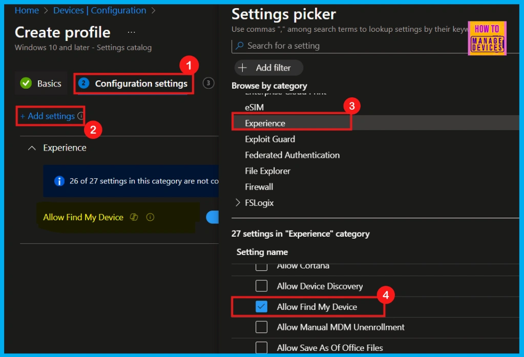 Enable or Disable Find My Device using Intune Security Policy 7 Enable or Disable Find My Device using Intune Security Policy - Fig.5