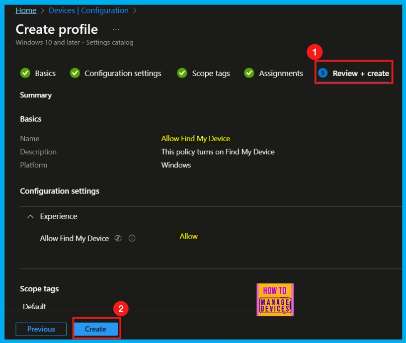 Enable or Disable Find My Device using Intune Security Policy 11 Enable or Disable Find My Device using Intune Security Policy - Fig.9