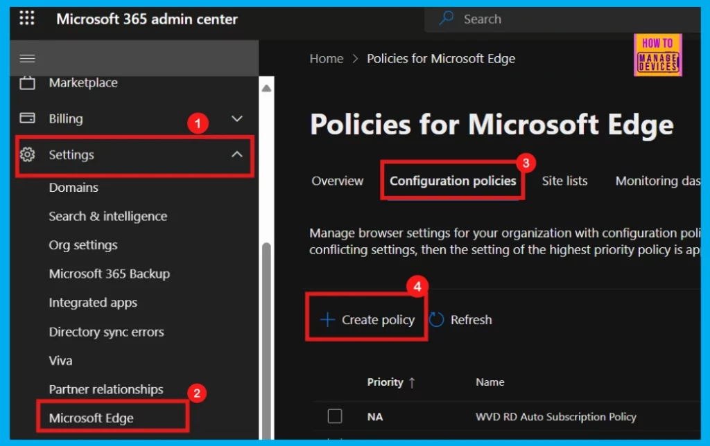 Enable or Disable Mouse Gesture Policy in MS Edge Browser using M365 Admin Center 2 Enable or Disable Mouse Gesture Policy in Microsoft Edge Browser using M365 Admin Center - Fig.1