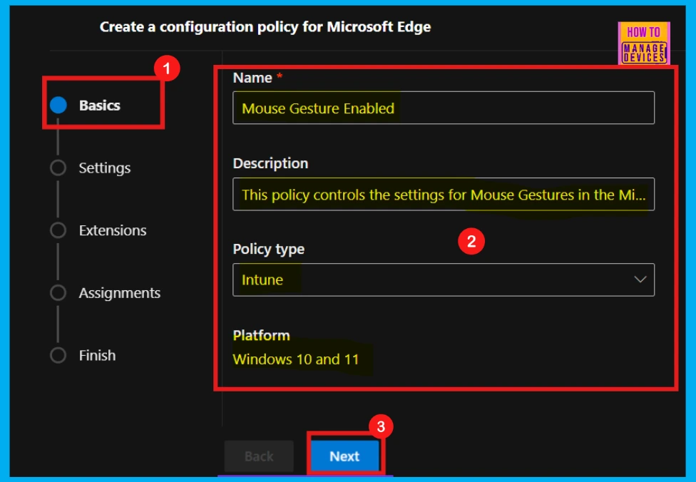 Enable or Disable Mouse Gesture Policy in MS Edge Browser using M365 Admin Center 3 Enable or Disable Mouse Gesture Policy in Microsoft Edge Browser using M365 Admin Center - Fig.2