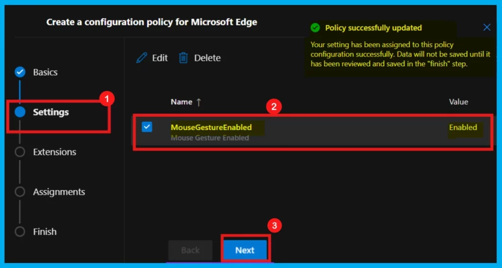 Enable or Disable Mouse Gesture Policy in MS Edge Browser using M365 Admin Center 6 Enable or Disable Mouse Gesture Policy in Microsoft Edge Browser using M365 Admin Center - Fig.5