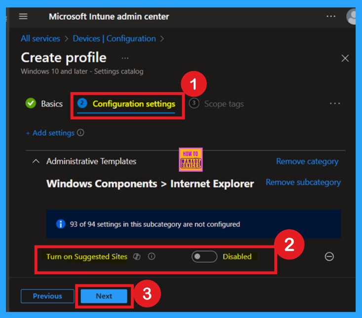 Enable or Disable Suggested Sites in Microsoft Edge using Intune Policy-Fig.5