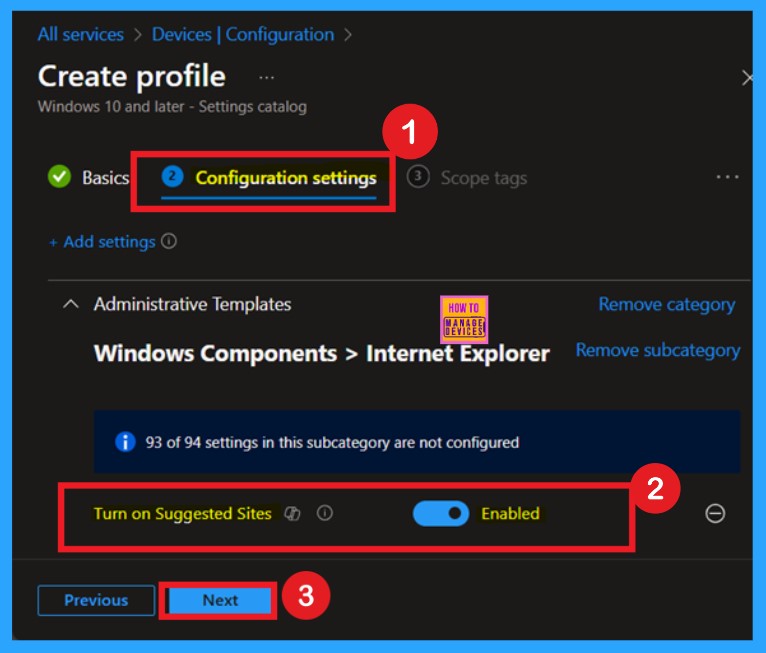 Enable or Disable Suggested Sites in Microsoft Edge using Intune Policy-Fig.5