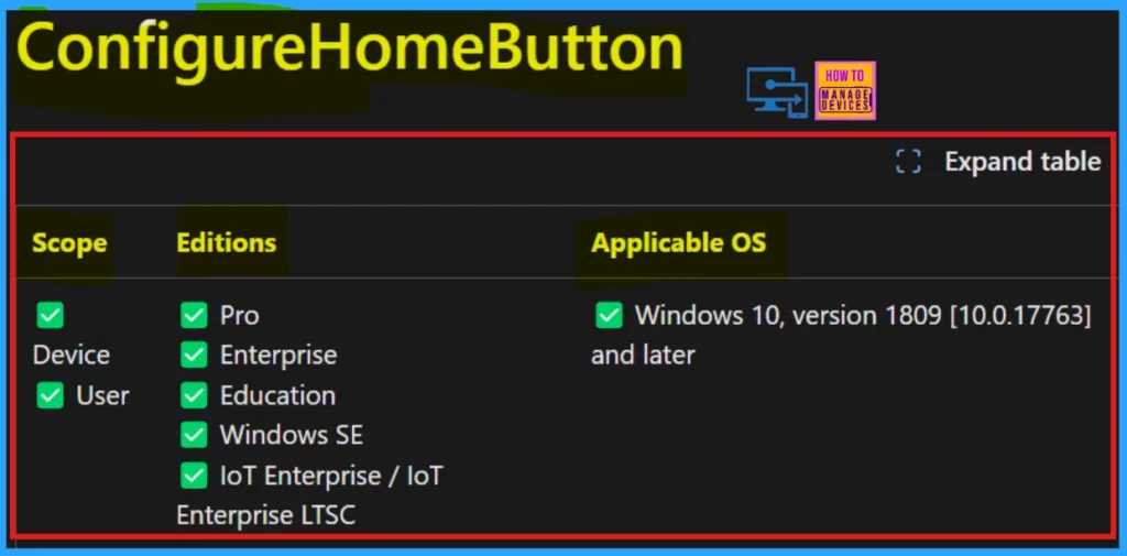 Configure Home Button under Browser Settings using Intune Setting Catalog - Fig. 1 (Credits MS)