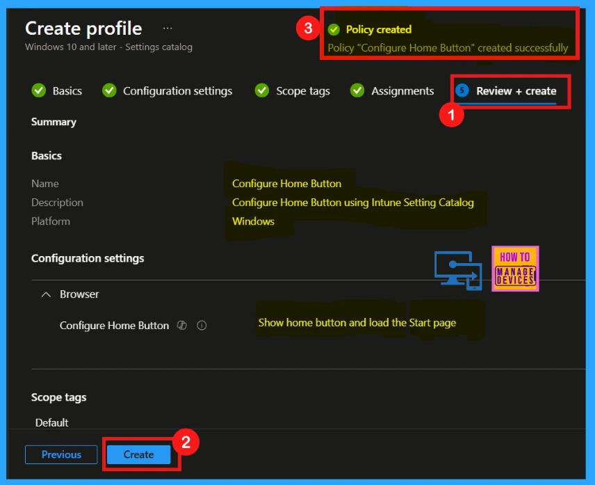 How to Configure Home Button and Load Start Page using Intune Policy - Fig.10