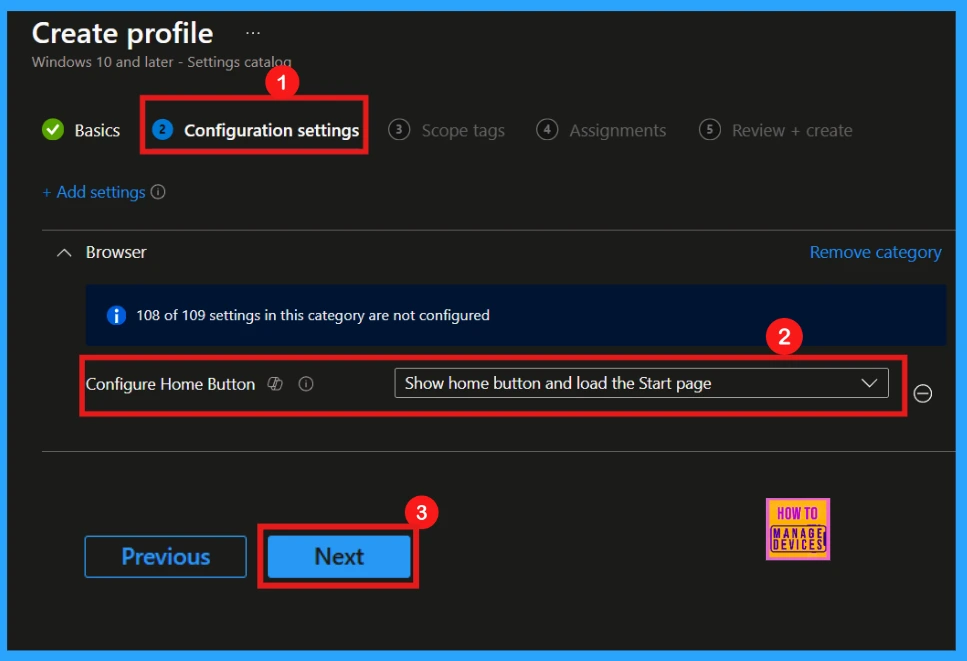 How to Configure Home Button and Load Start Page using Intune Policy - Fig.6
