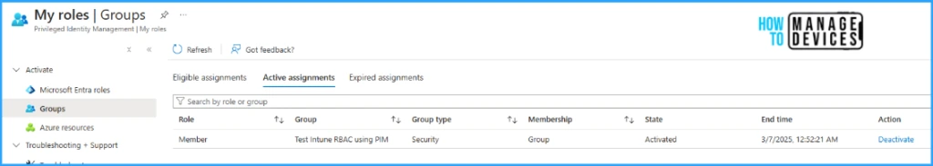 How to Assign Custom Intune Role Based Access to Azure AD Groups using Microsoft Entra PIM - Fig.12