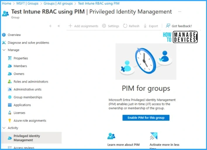 How to Assign Custom Intune Role Based Access to Azure AD Groups using Microsoft Entra PIM - Fig.3