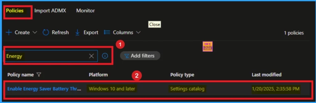 How to Remove Assigned Group from Energy Saver Battery Threshold Policy in Intune Settings Catalog 3 How to Remove Assigned Group from Energy Saver Battery Threshold On Battery Policy in Intune Settings Catalog - Fig.3