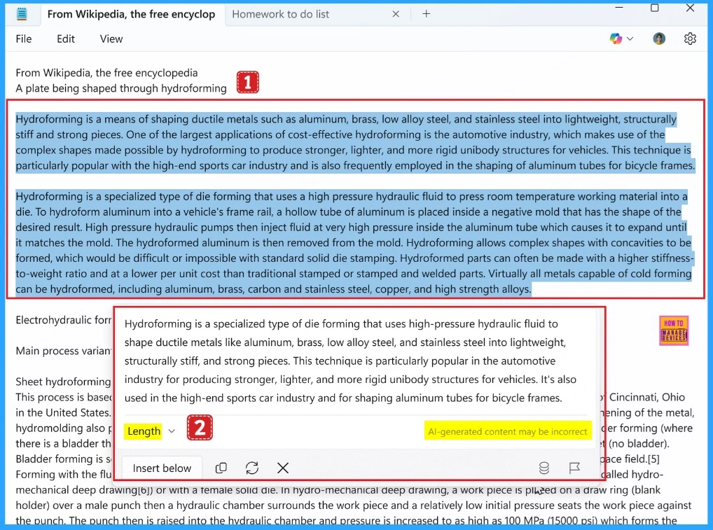 How to Summarize Content in Notepad with Generative AI in Windows 11 - Fig.2 - Creds to MS