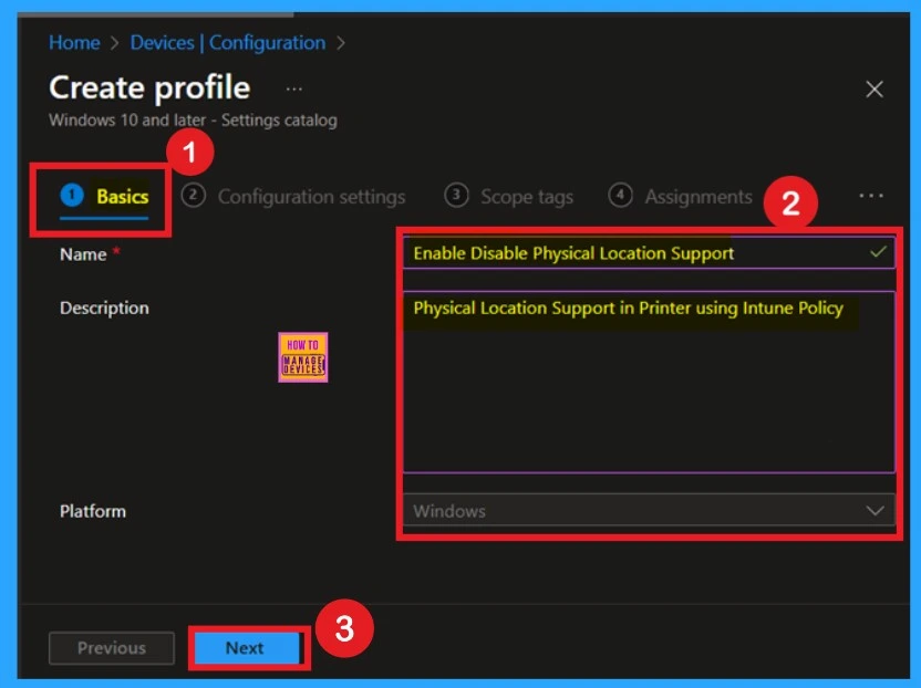 Enable or Disable Physical Computer Location Support for Printers using Intune Policy - Fig.3