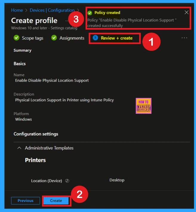 Enable or Disable Physical Computer Location Support for Printers using Intune Policy - Fig.9