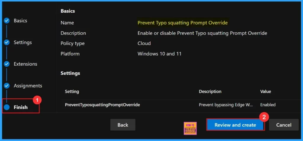Enable or Disable Prevent Typosquatting Prompt Override Policy in MS Edge Browser using M365 Admin Center - Fig.10
