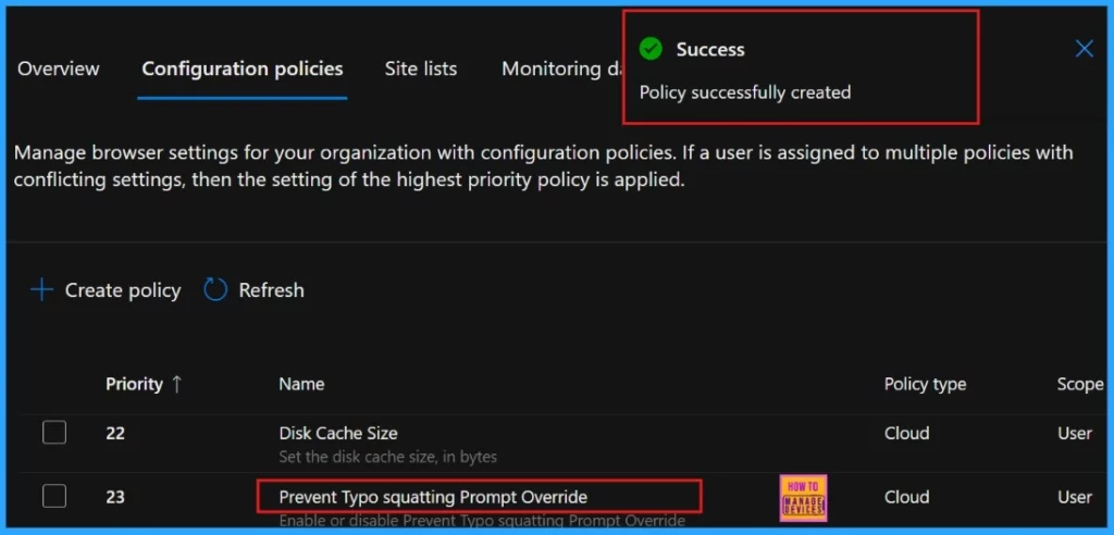 Enable or Disable Prevent Typosquatting Prompt Override Policy in MS Edge Browser using M365 Admin Center - Fig.11