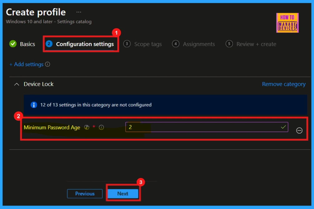 How to Configure Minimum Password Age Security Policy using Intune -Fig.6