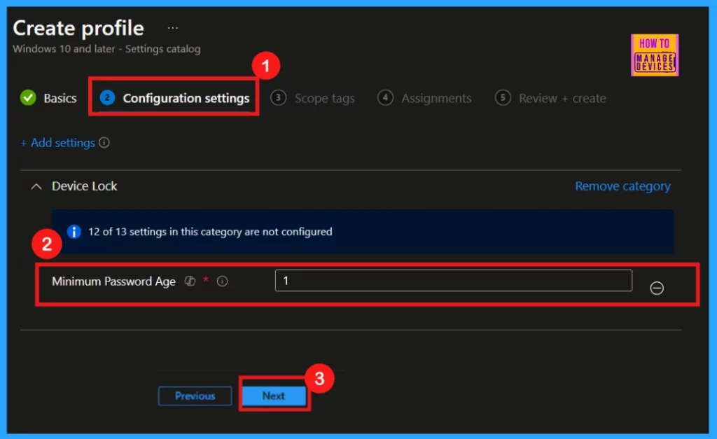 How to Configure Minimum Password Age Security Policy using Intune -Fig.5