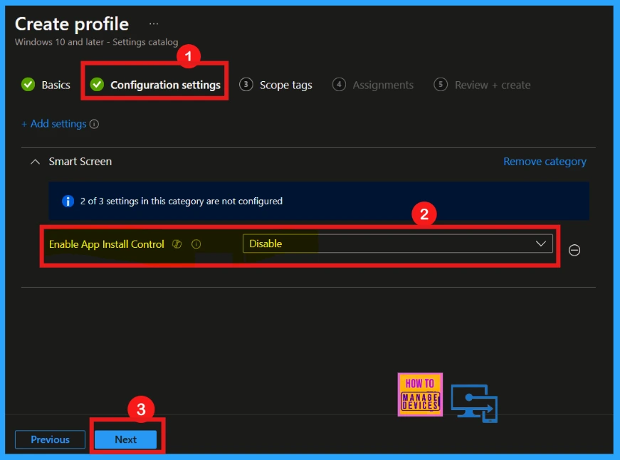 Enable or Disable App Install Control Policy using Intune Setting Catalog - Fig.7