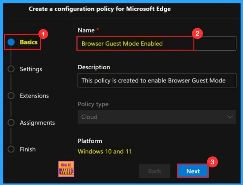 Enable Disable Browser Guest Mode in Microasoft Edge Browser using M365 Admin Center - Fig.2