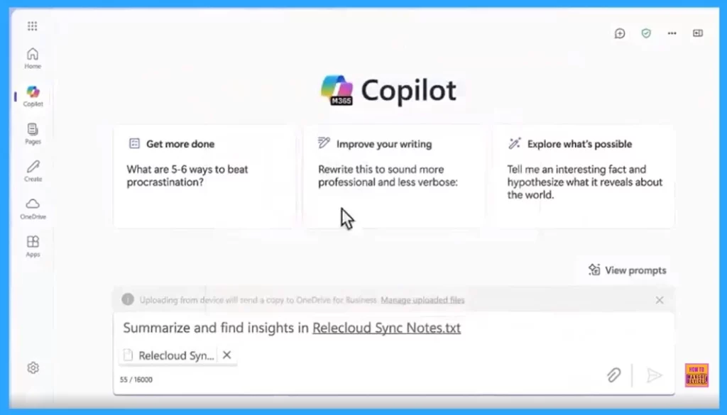 Key Differences between Copilot Chat in Microsoft 365 and Paid Copilot License - Fig.2 Creds to MS