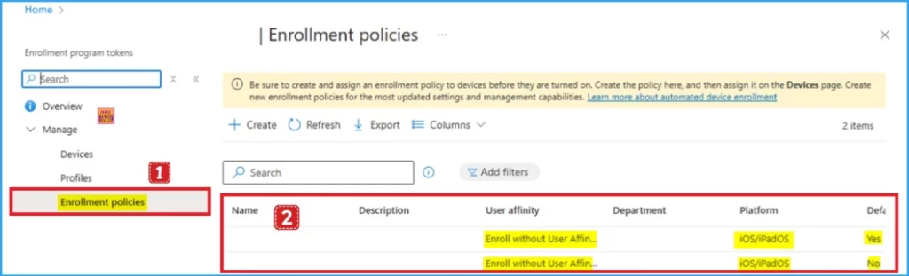 How to Create a New iOS or iPadOS ADE Enrollment Policies Experience in Microsoft Intune - Fig.2 - Creds to MS