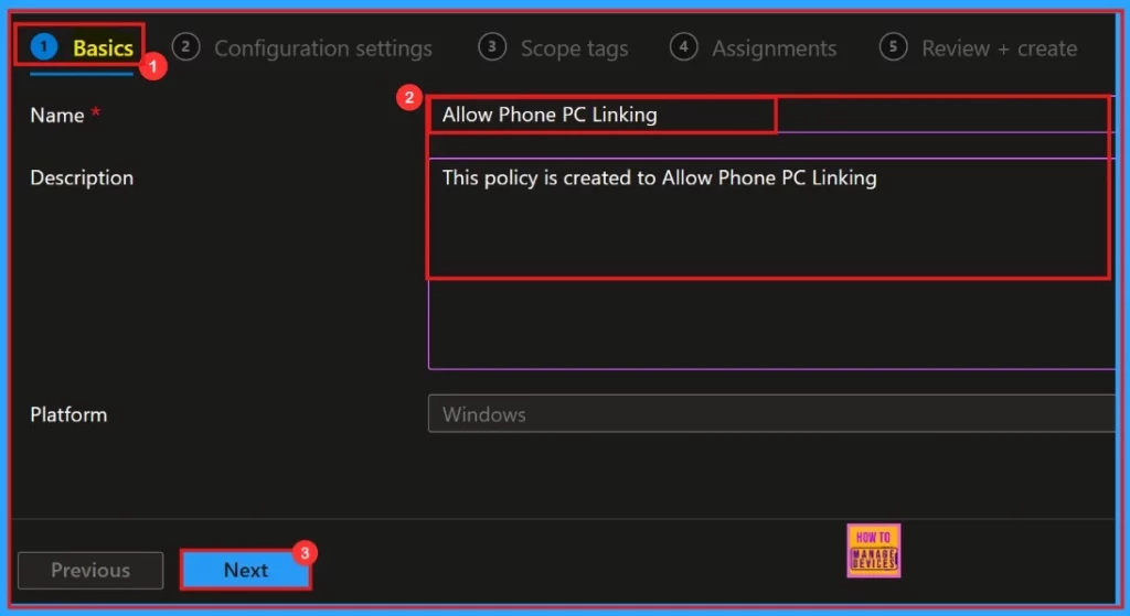 Block or Allow Phone PC Linking using Intune Setting Catalog - Fig.4
