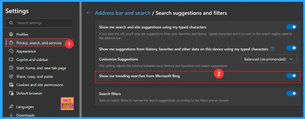 How to Enable or Disable Address Bar Trending Suggest Policy in MS Edge Browser using M365 Admin Center Fig.14