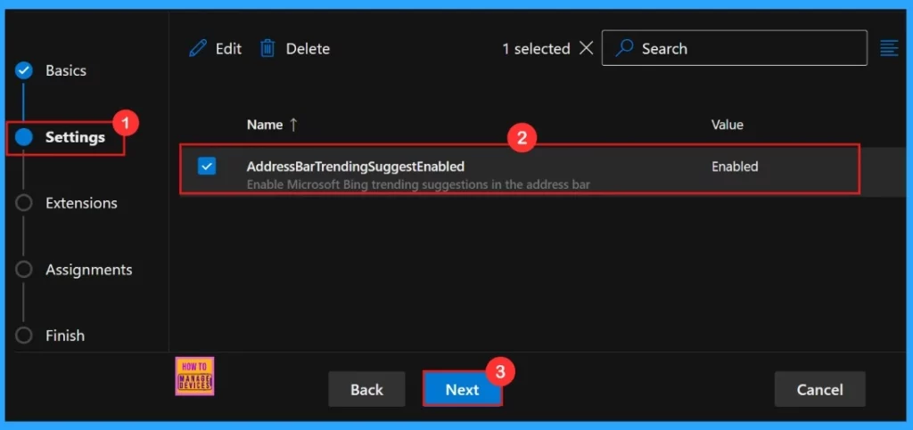 How to Enable or Disable Address Bar Trending Suggest Policy in MS Edge Browser using M365 Admin Center Fig.6