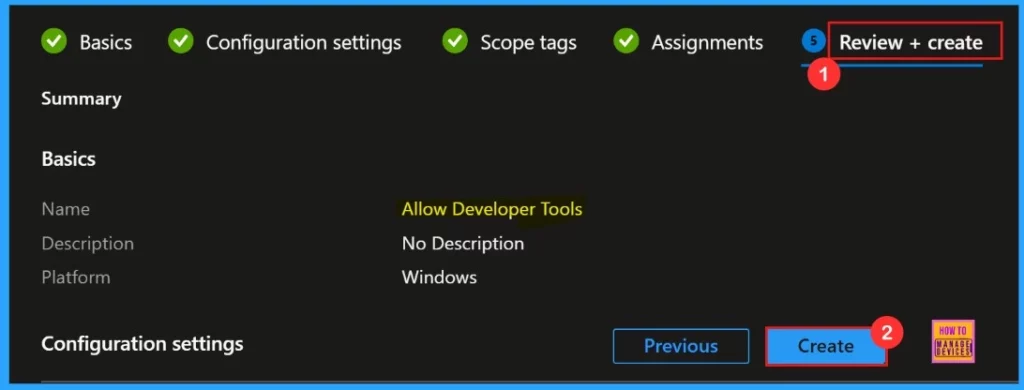 Allow or Block Developer Tools Policy using Intune - Fig.10
