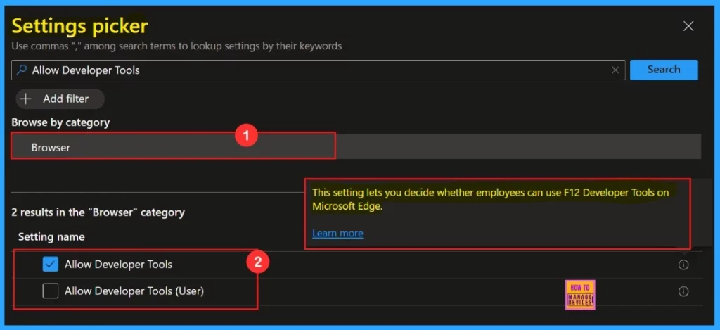 Allow or Block Developer Tools Policy using Intune - Fig.6