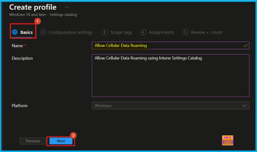 Allow or Block Cellular Data Roaming in Connectivity using Intune Policy - Fig.3