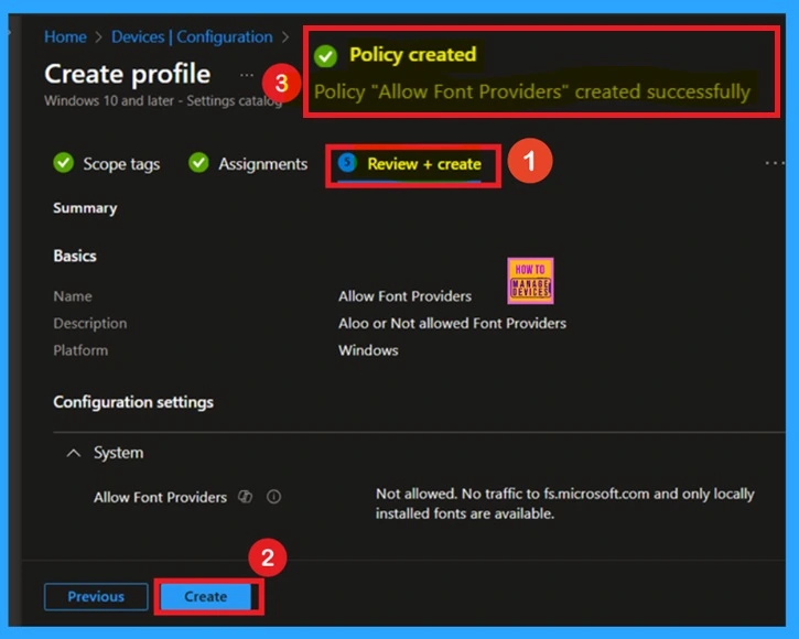Enable Disable Font Providers using Intune Policy 10 Enable Disable Font Providers using Intune Policy -Fig.9