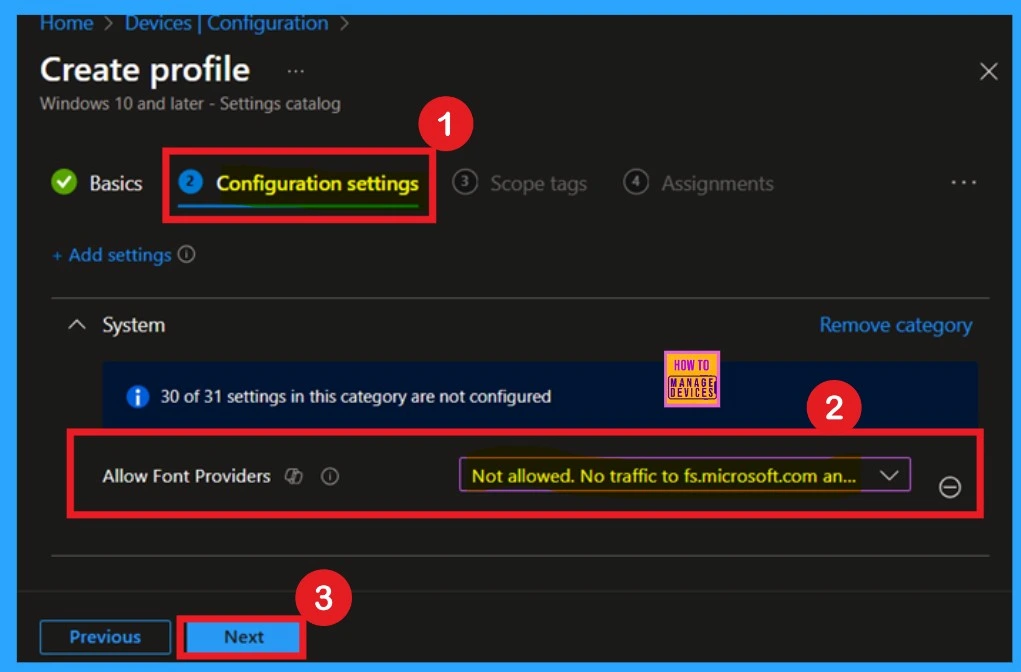 Enable Disable Font Providers using Intune Policy 7 Enable Disable Font Providers using Intune Policy-Fig.6