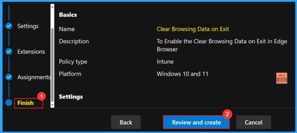 Enable or Disable Clear Browsing Data on Exit Policy in MS Edge Browser using M365 Admin Center - Fig.10