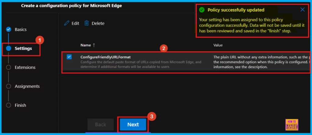 How to Configure Friendly URL Format Policy in MS Edge Browser using M365 Admin Center 7 How to Configure Friendly URL Format Policy in MS Edge Browser using M365 Admin Center - Fig.6