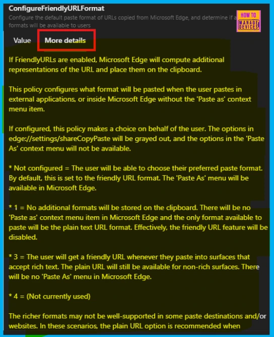 How to Configure Friendly URL Format Policy in MS Edge Browser using M365 Admin Center 5 How to Configure Friendly URL Format Policy in MS Edge Browser using M365 Admin Center - Fig.4