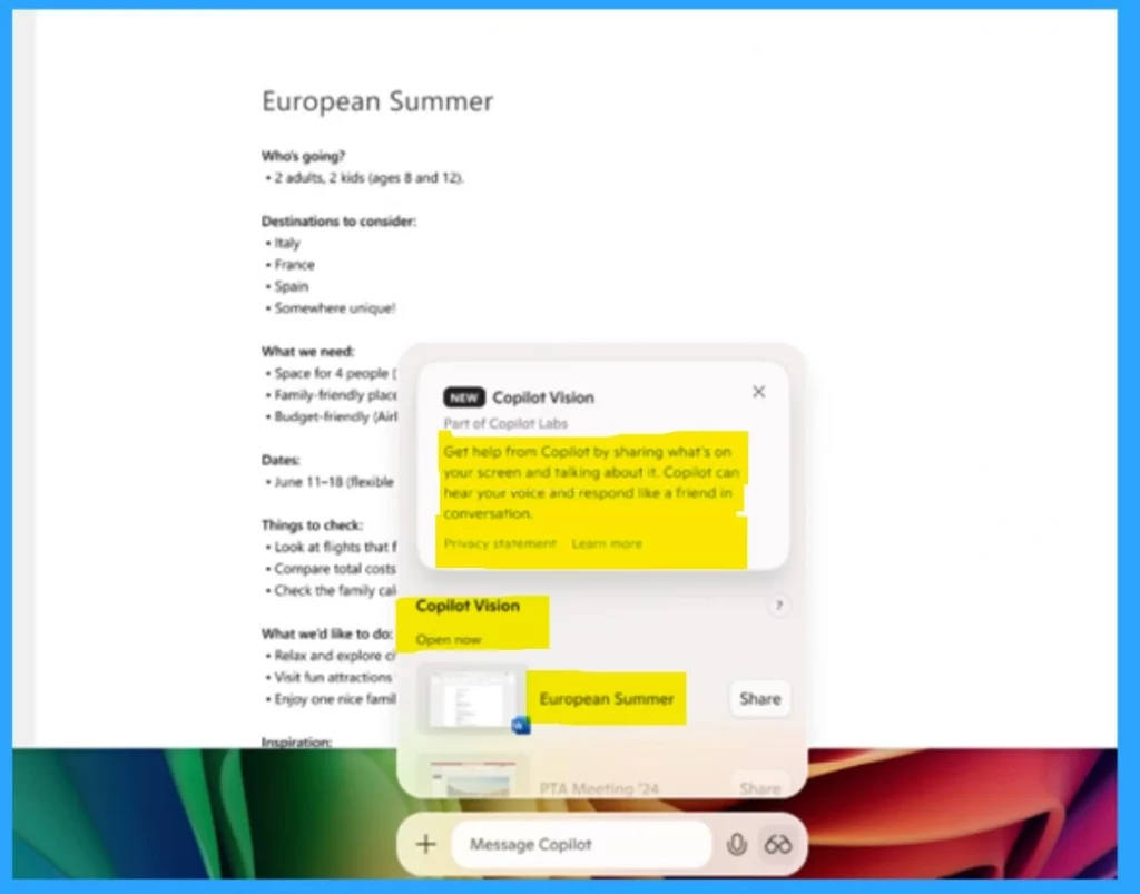 Microsoft Copilot App Gains File Search and Vision Features in Latest Windows Update - Fig.3 Creds to MS