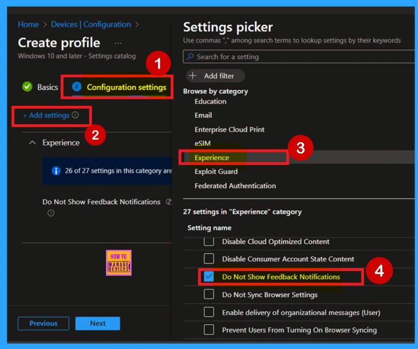 How to Configure Do not Show Feedback Notifications using Intune Policy Settings 6 How to Configure Do not Show Feedback Notifications using Intune Policy Settings -Fig.4