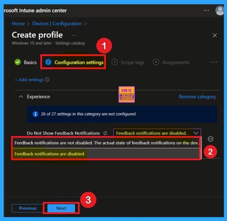 How to Configure Do not Show Feedback Notifications using Intune Policy Settings 7 How to Configure Do not Show Feedback Notifications using Intune Policy Settings -Fig.5