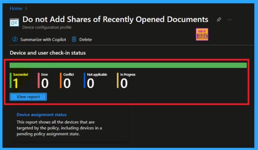 How to Configure Do not Add Shares of Recently Opened Documents to Network Locations Policy using Intune-Fig.10