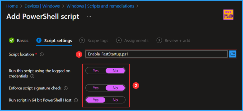 Easy way to Enable Fast Startup using Intune PowerShell Script. Fig. 4