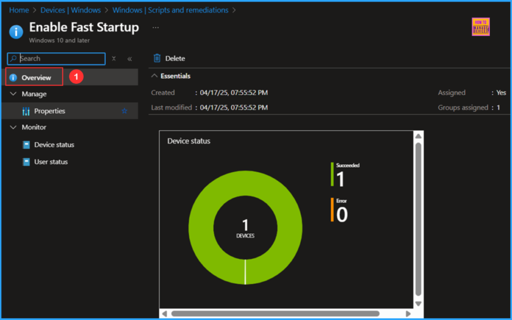 Easy way to Enable Fast Startup using Intune PowerShell Script. Fig. 8