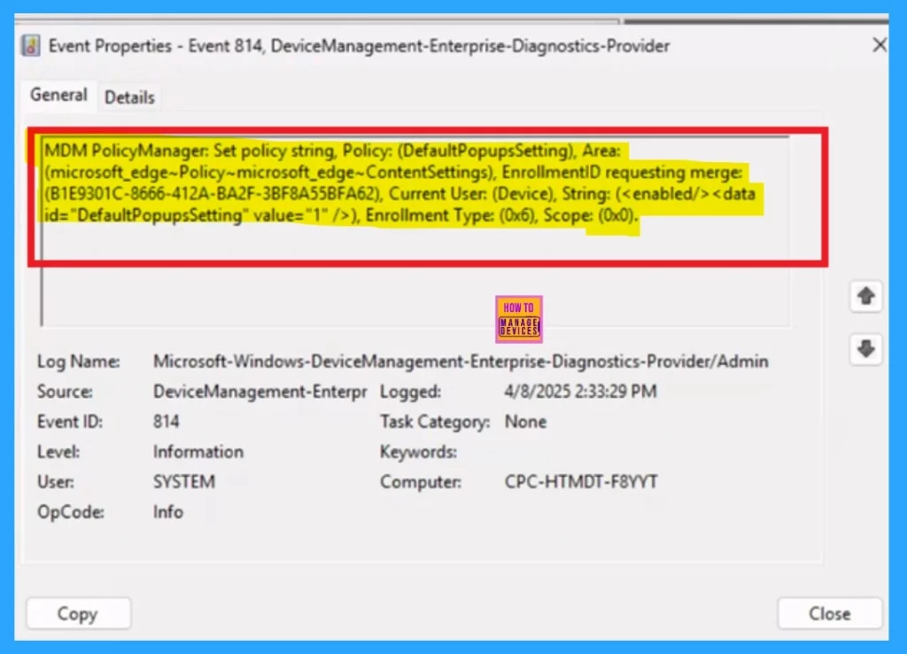 Allow or Block Default Popups Window Setting Policy in Edge Browser using M365 Admin Center 10 Allow or Block Default Popups Window Setting Policy in Edge Browser using M365 Admin Center -Fig.10