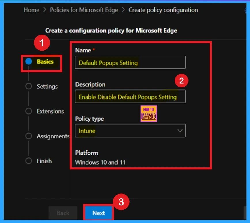 Allow or Block Default Popups Window Setting Policy in Edge Browser using M365 Admin Center 2 Allow or Block Default Popups Window Setting Policy in Edge Browser using M365 Admin Center -Fig.2