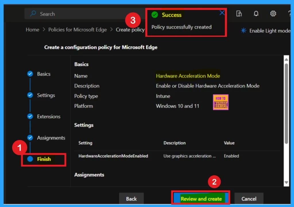 Enable or Disable Hardware Acceleration Mode Policy in MS Edge Browser using M365 Admin Center - Fig.8