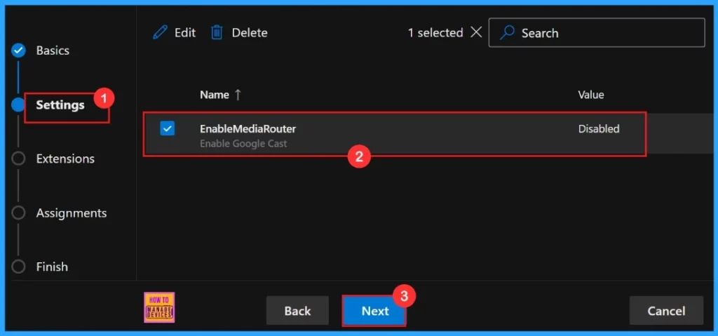 Enable or Disable Media Router Google Cast Policy in MS Edge Browser using M365 Admin Center - Fig.6