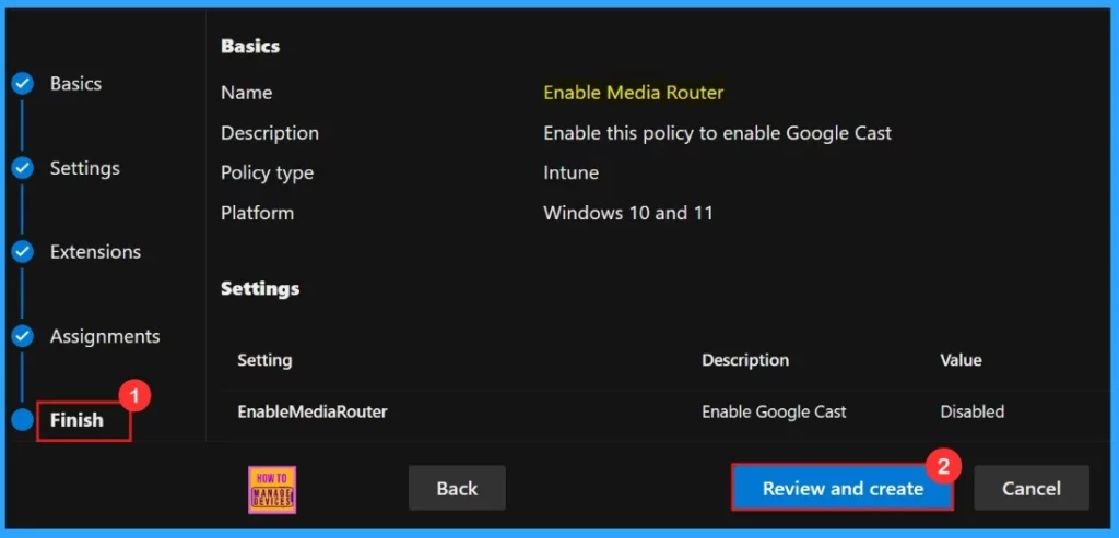 Enable or Disable Media Router Google Cast Policy in MS Edge Browser using M365 Admin Center - Fig.10