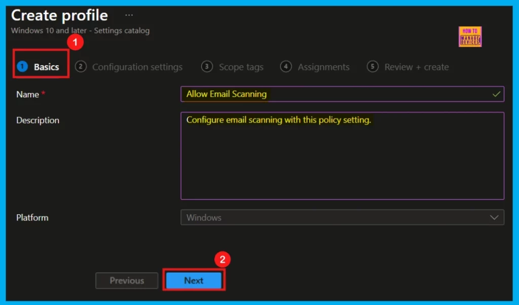 How to Allow or Block Email Scanning using Intune Policy 4 How to Allow or Block Email Scanning using Intune Policy - Fig.3